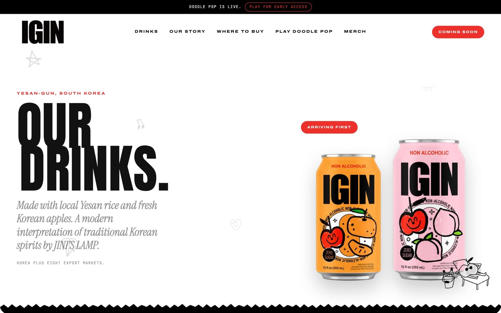 IGIN USA drinks page
